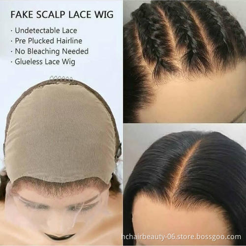 Faked Scalp Wig 13x4 Lace Front Human Hair Wigs Pre Plucked Hairline Brazilian Remy Body Wave Human Hair Wigs for Women